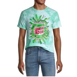 Mountain ⛰ Dew Mens Crew Neck Short Sleeve Regular Fit Tie Dye Graphic T-shirt